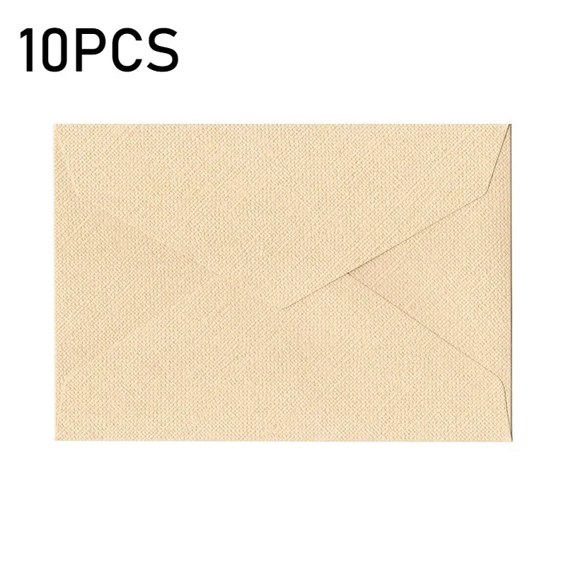 10er-Set Umschläge mit Leinenstruktur