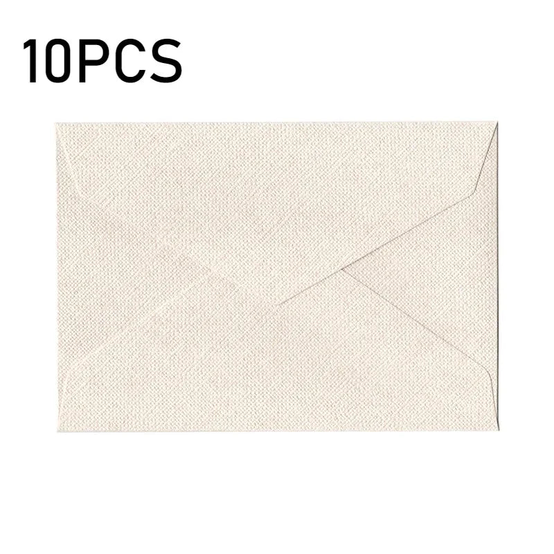 10er-Set Umschläge mit Leinenstruktur