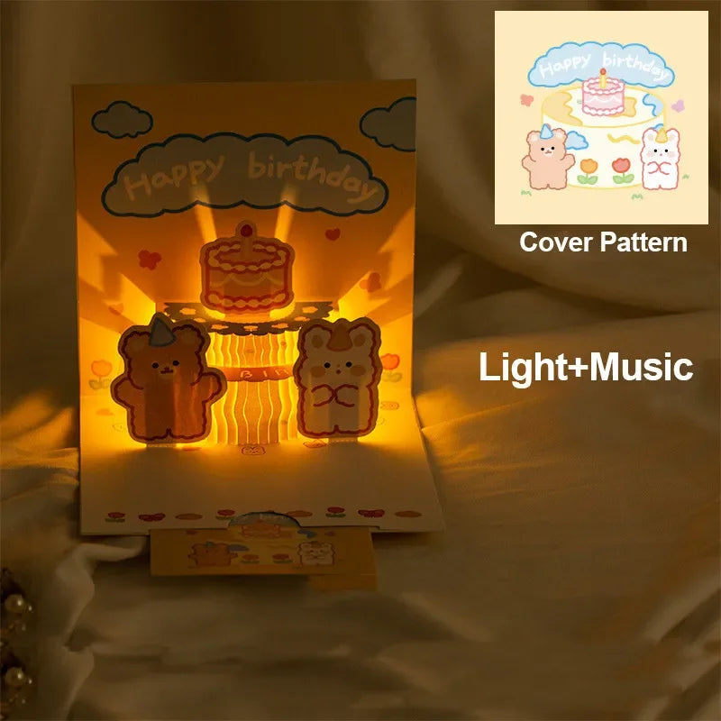 🎶 3D Musikalische Geburtstagskarte mit LED-Licht 🎂