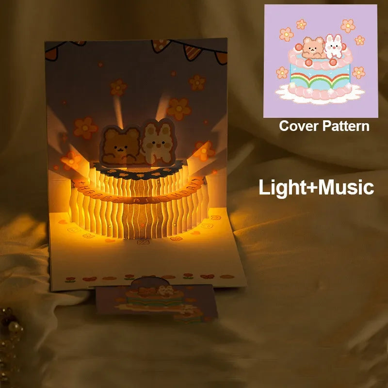 🎶 3D Musikalische Geburtstagskarte mit LED-Licht 🎂
