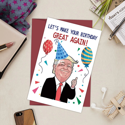 Lustige Trump Geburtstagskarte – „Let’s Make Your Birthday Great Again“ 🎉