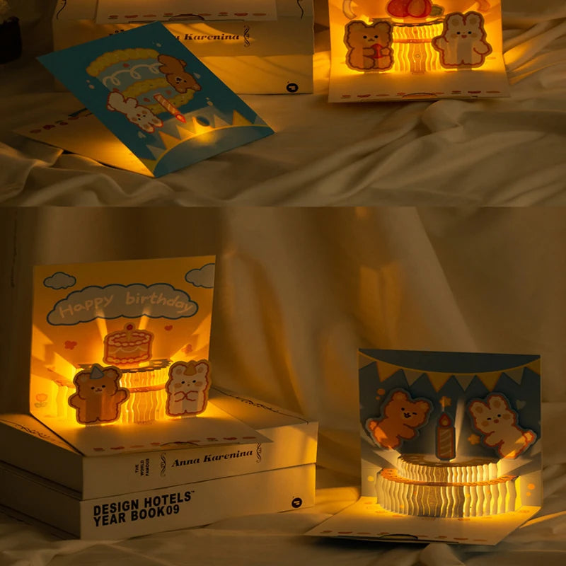 🎶 3D Musikalische Geburtstagskarte mit LED-Licht 🎂