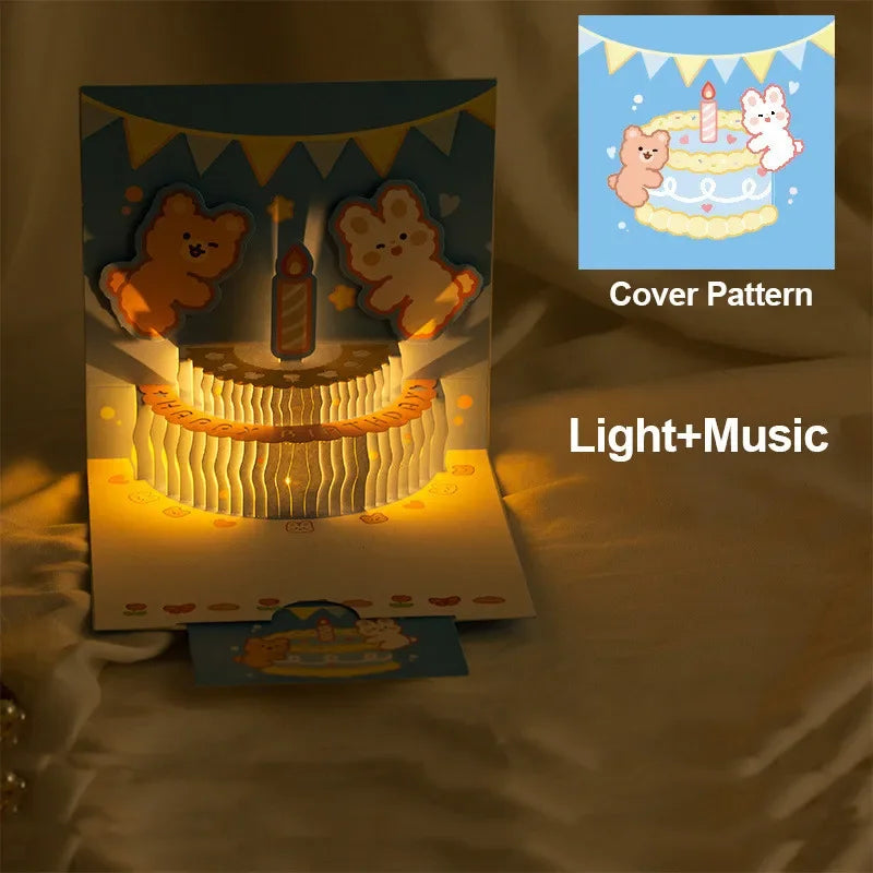🎶 3D Musikalische Geburtstagskarte mit LED-Licht 🎂