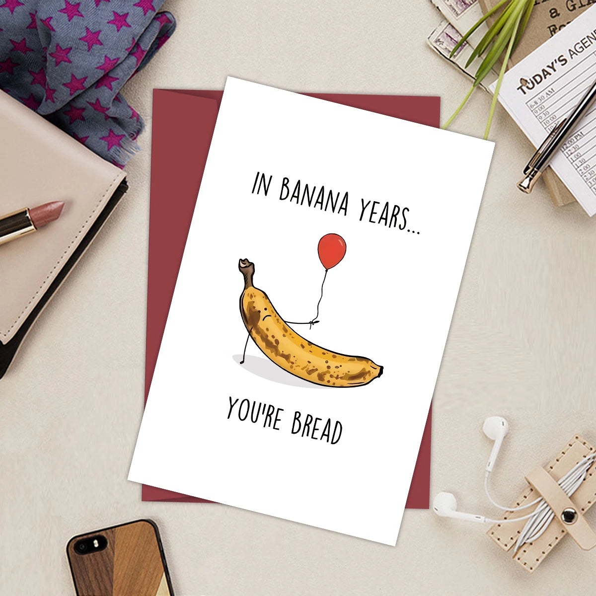 Lustige Banana-Bread Geburtstagskarte 🍌🎂