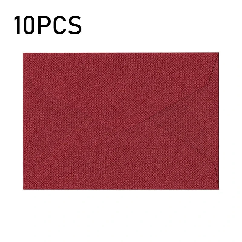 10er-Set Umschläge mit Leinenstruktur