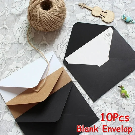 10er-Set Schwarz-Weiß Kraftpapier Umschläge