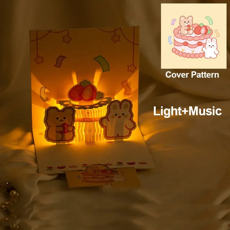 🎶 3D Musikalische Geburtstagskarte mit LED-Licht 🎂