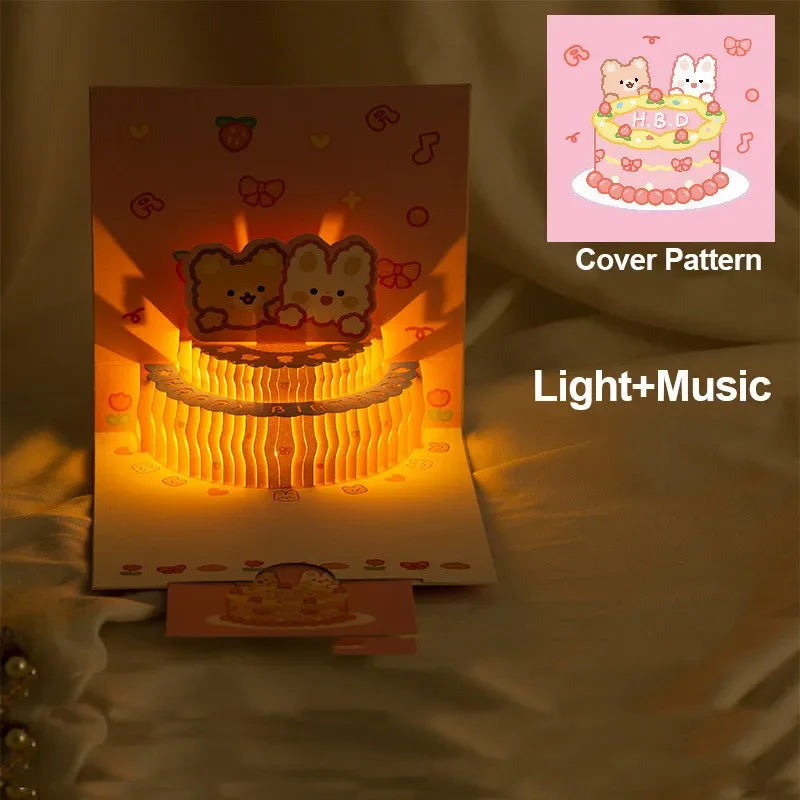 🎶 3D Musikalische Geburtstagskarte mit LED-Licht 🎂